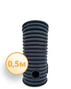Дренажный колодец d400 h 500 с черной крышкой (отводы 110 мм) 0